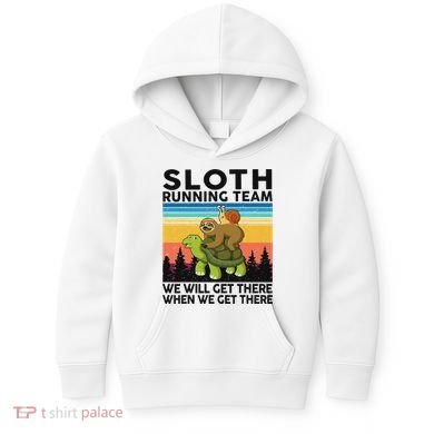 Funny Running Sloth Running Team Sloth Kids Hoodie