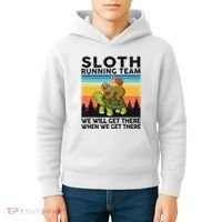 Funny Running Sloth Running Team Sloth Kids Hoodie thumb 4