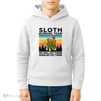 Funny Running Sloth Running Team Sloth Kids Hoodie thumb 4