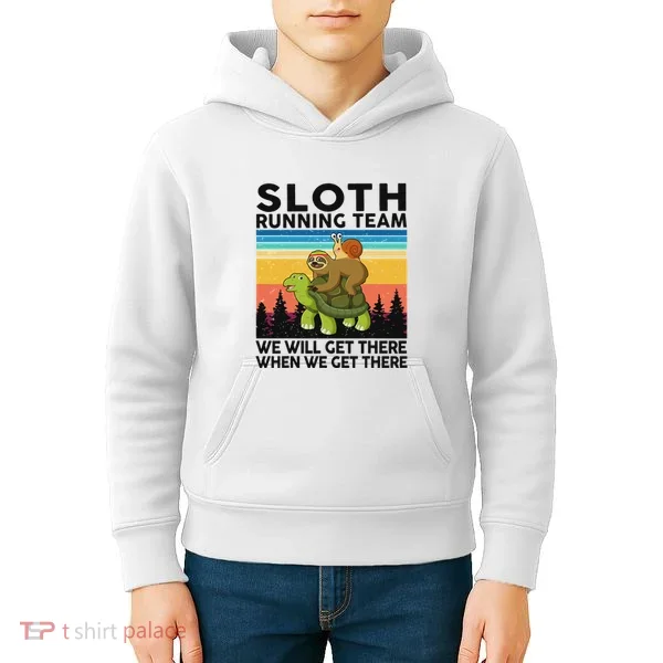 Funny Running Sloth Running Team Sloth Kids Hoodie