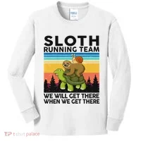 Funny Running Sloth Running Team Sloth Kids Long Sleeve Shirt thumb 0