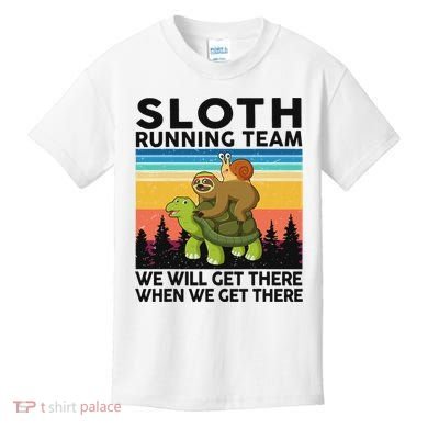 Funny Running Sloth Running Team Sloth Kids T-Shirt