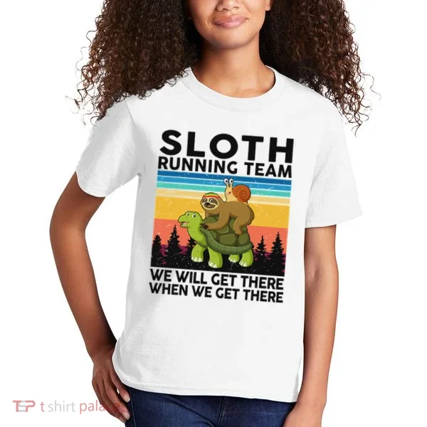 Funny Running Sloth Running Team Sloth Kids T-Shirt