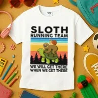 Funny Running Sloth Running Team Sloth Kids T-Shirt thumb 3