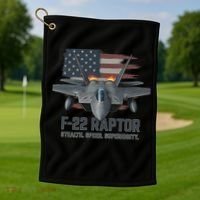 F-22 Raptor Stealth Speed Superiority Golf Towel thumb 1