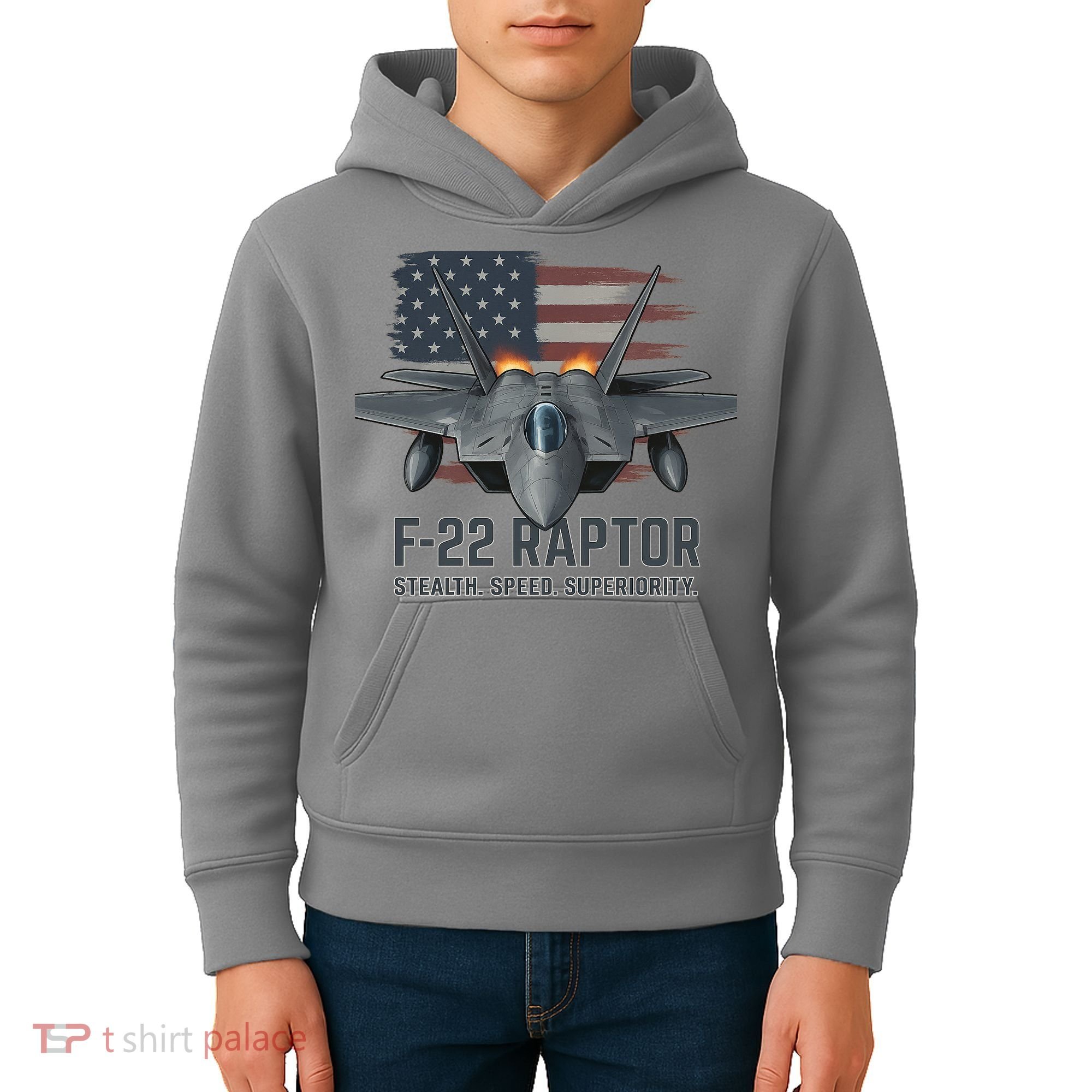 F-22 Raptor Stealth Speed Superiority Kids Hoodie