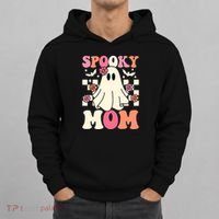 Family Retro Spooky Mom Groovy Halloween Ghost Costume Gift Hoodie thumb 0