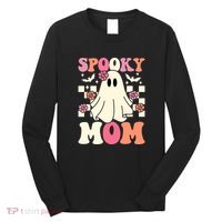 Family Retro Spooky Mom Groovy Halloween Ghost Costume Gift Long Sleeve Shirt thumb 0