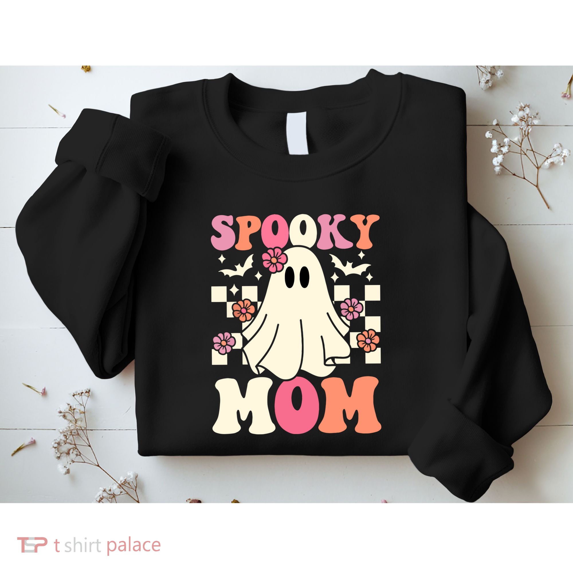 Family Retro Spooky Mom Groovy Halloween Ghost Costume Gift Sweatshirt