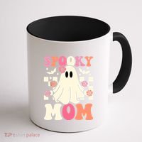 Family Retro Spooky Mom Groovy Halloween Ghost Costume Gift Coffee Mug thumb 1