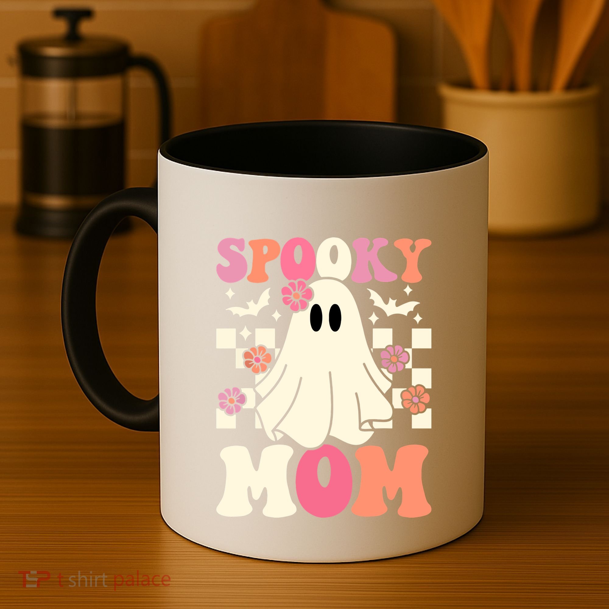 Family Retro Spooky Mom Groovy Halloween Ghost Costume Gift Coffee Mug