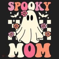 Family Retro Spooky Mom Groovy Halloween Ghost Costume Gift Beanie thumb 2