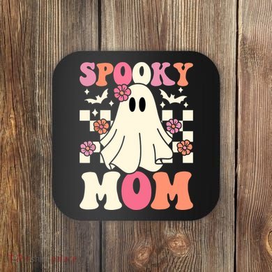 Family Retro Spooky Mom Groovy Halloween Ghost Costume Gift Coaster