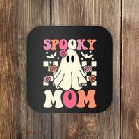 Family Retro Spooky Mom Groovy Halloween Ghost Costume Gift Coaster thumb 0
