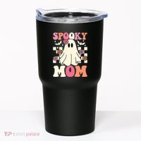 Family Retro Spooky Mom Groovy Halloween Ghost Costume Gift Tumbler thumb 0