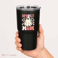 Family Retro Spooky Mom Groovy Halloween Ghost Costume Gift Tumbler thumb 2