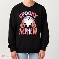 Family Retro Spooky Nephew Groovy Retro Halloween Ghost Costume Gift Women's Sweatshirt thumb 0