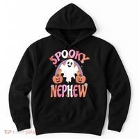 Family Retro Spooky Nephew Groovy Retro Halloween Ghost Costume Gift Hoodie thumb 0
