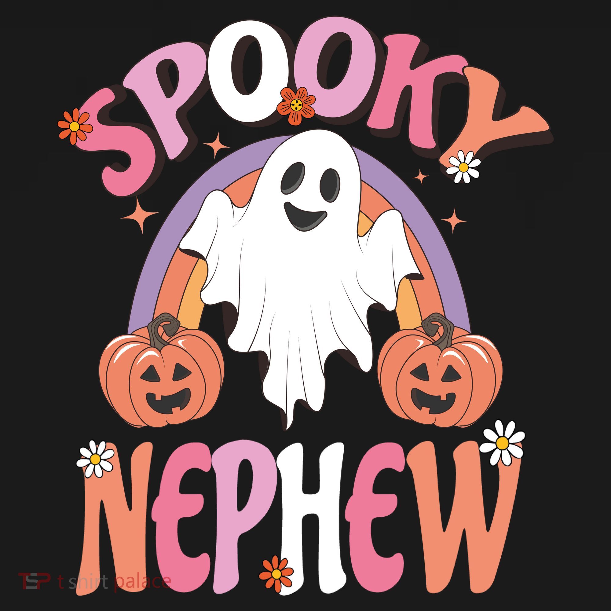 Family Retro Spooky Nephew Groovy Retro Halloween Ghost Costume Gift Hoodie