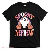 Family Retro Spooky Nephew Groovy Retro Halloween Ghost Costume Gift T-Shirt thumb 0