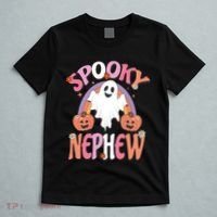 Family Retro Spooky Nephew Groovy Retro Halloween Ghost Costume Gift T-Shirt thumb 5