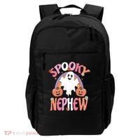 Family Retro Spooky Nephew Groovy Retro Halloween Ghost Costume Gift Backpack thumb 0
