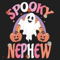 Family Retro Spooky Nephew Groovy Retro Halloween Ghost Costume Gift Tumbler thumb 3