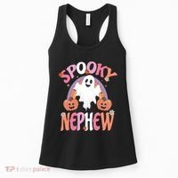 Family Retro Spooky Nephew Groovy Retro Halloween Ghost Costume Gift Women's Tank Top thumb 0