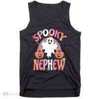 Family Retro Spooky Nephew Groovy Retro Halloween Ghost Costume Gift Tank Top thumb 0
