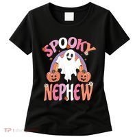 Family Retro Spooky Nephew Groovy Retro Halloween Ghost Costume Gift Women's T-Shirt thumb 0
