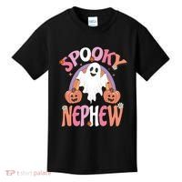 Family Retro Spooky Nephew Groovy Retro Halloween Ghost Costume Gift Kids T-Shirt thumb 0