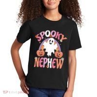 Family Retro Spooky Nephew Groovy Retro Halloween Ghost Costume Gift Kids T-Shirt thumb 2