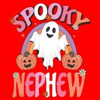 Family Retro Spooky Nephew Groovy Retro Halloween Ghost Costume Gift Santa Hat thumb 1