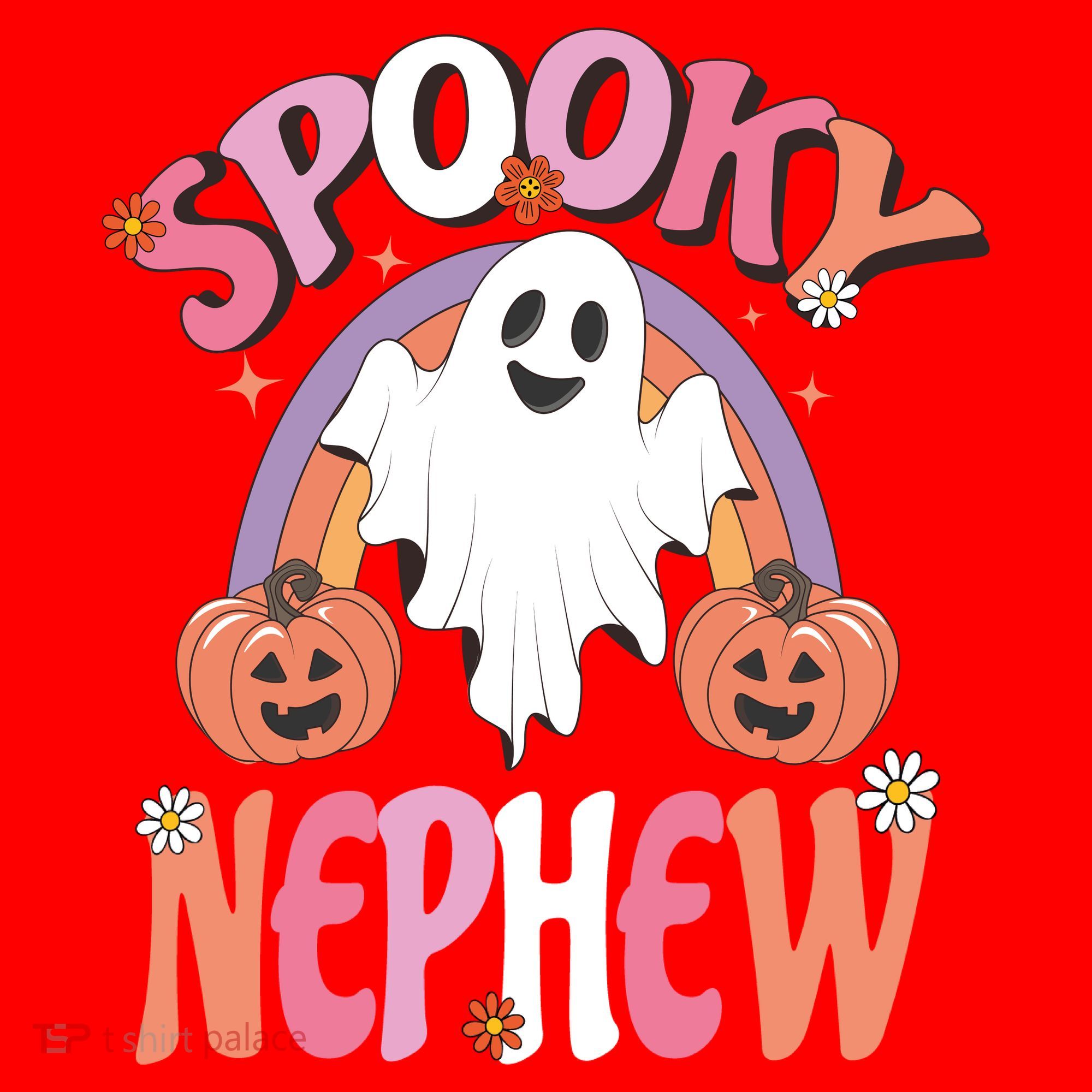 Family Retro Spooky Nephew Groovy Retro Halloween Ghost Costume Gift Santa Hat