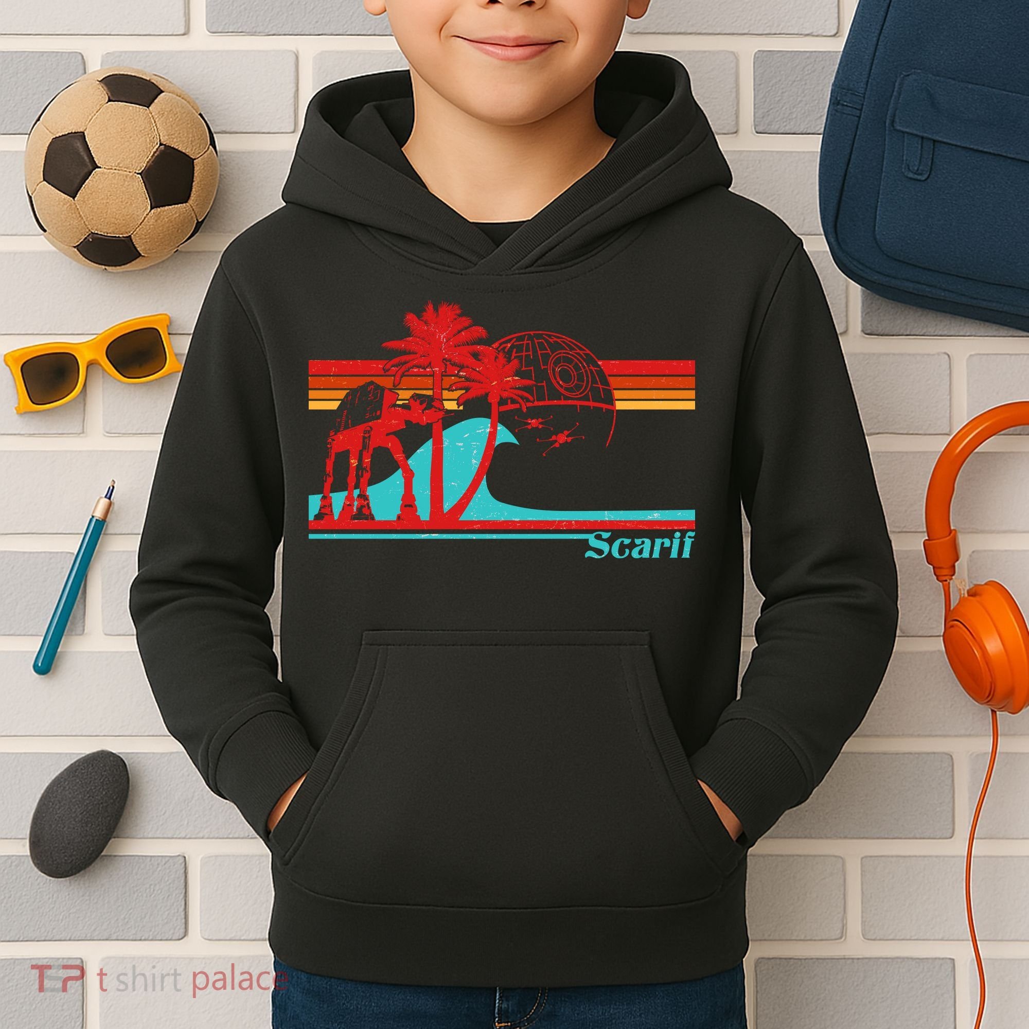 Funny Retro Scarif Summer Kids Hoodie