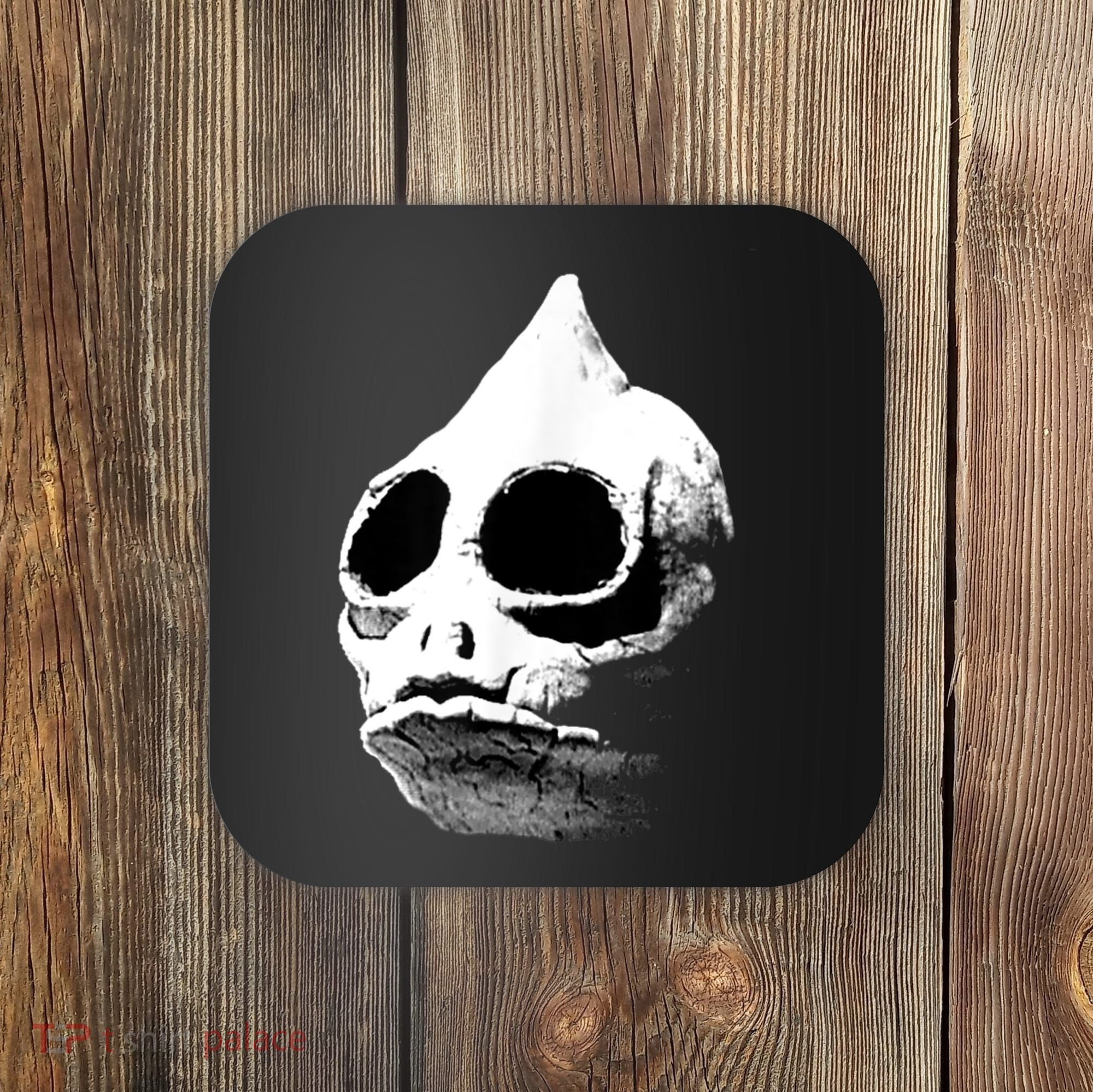 Funny Retro Sleestak Reptilian Skull Graphic Coaster