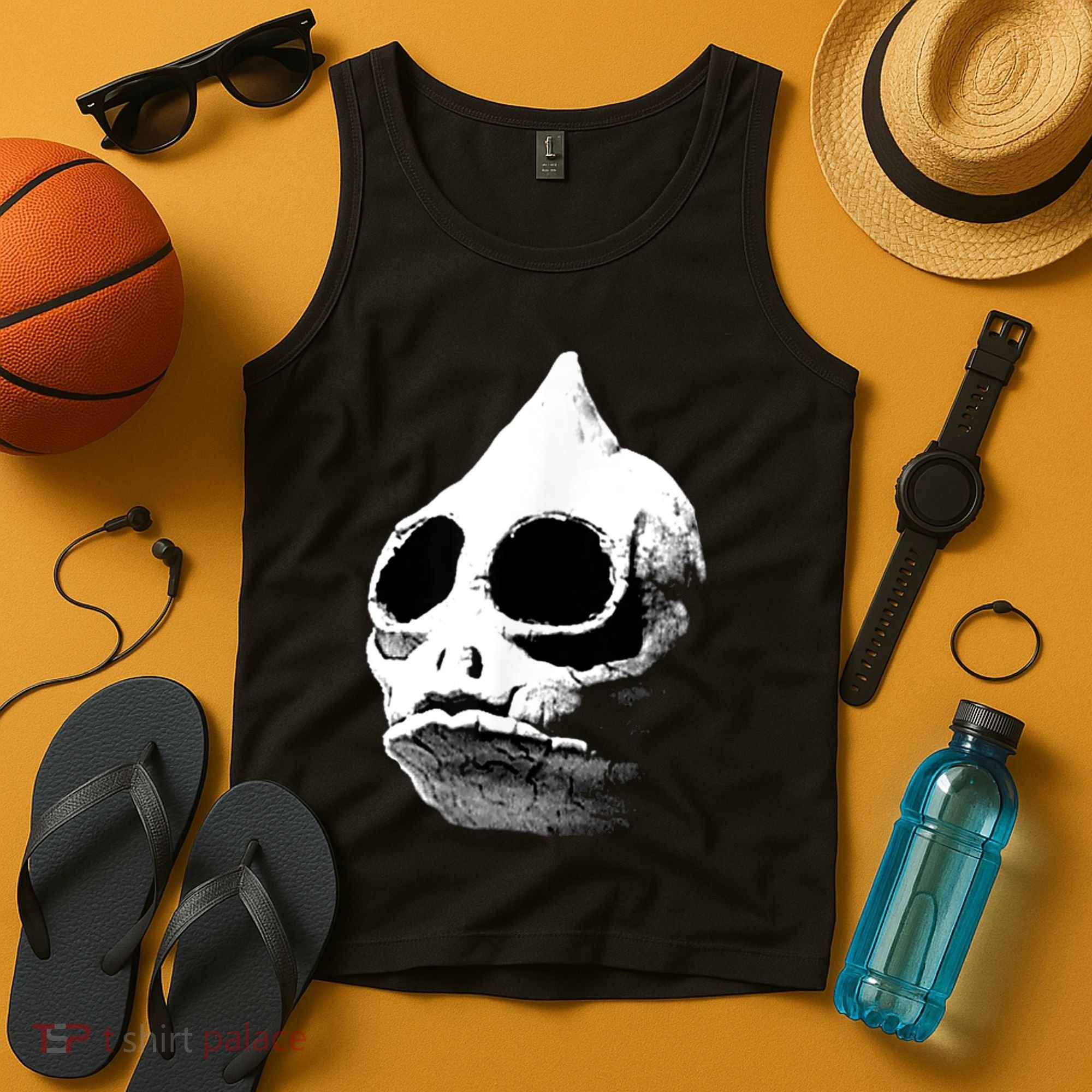 Funny Retro Sleestak Reptilian Skull Graphic Tank Top