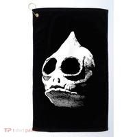 Funny Retro Sleestak Reptilian Skull Graphic Golf Towel thumb 0