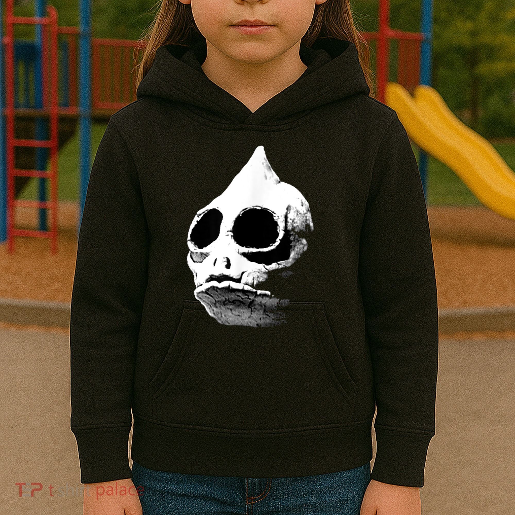 Funny Retro Sleestak Reptilian Skull Graphic Kids Hoodie