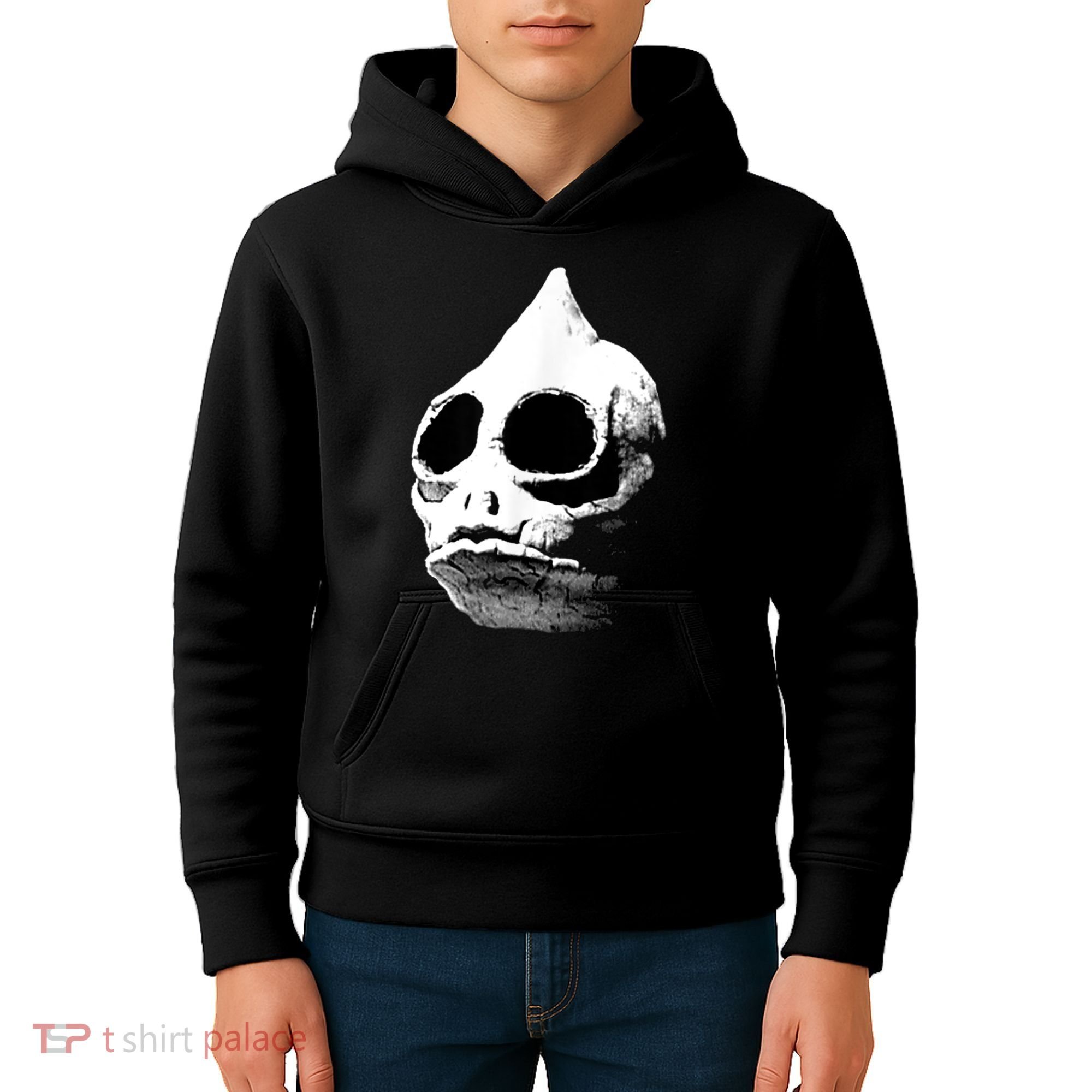 Funny Retro Sleestak Reptilian Skull Graphic Kids Hoodie