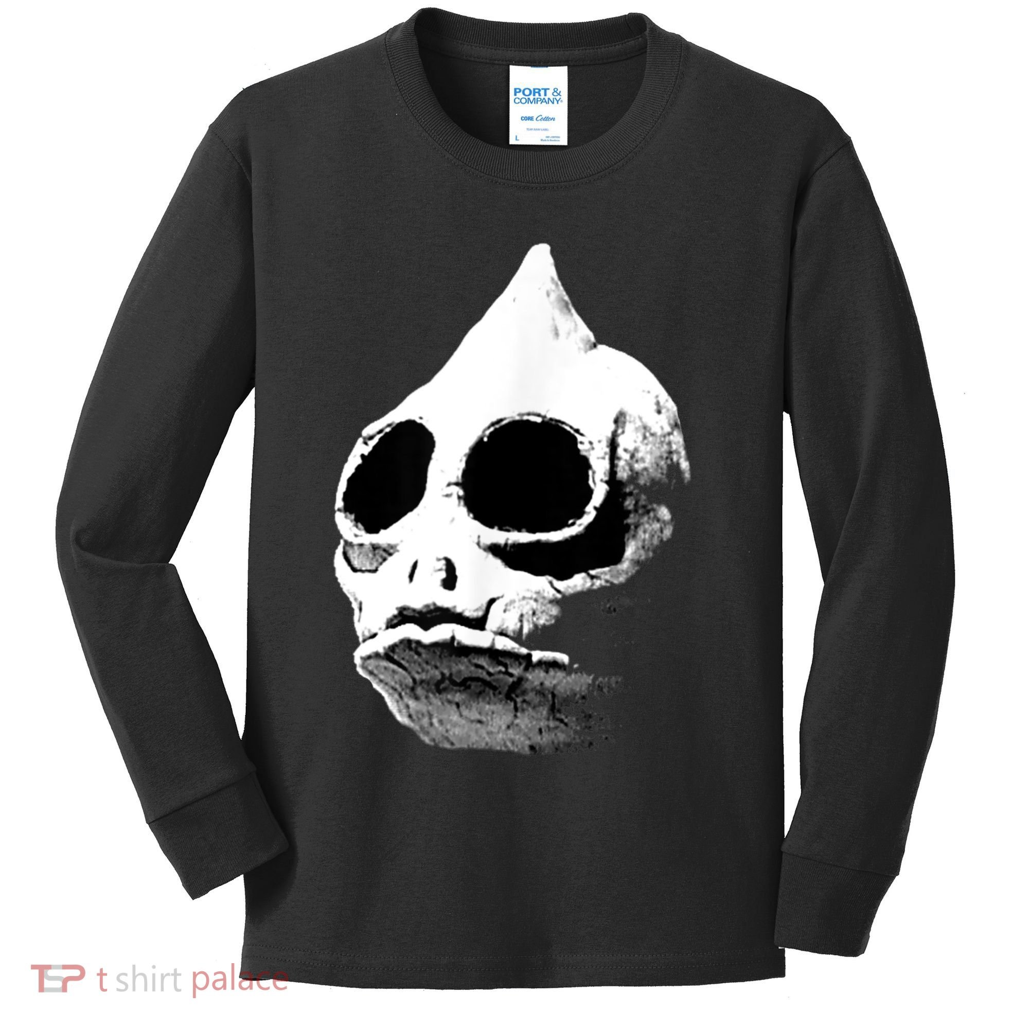 Funny Retro Sleestak Reptilian Skull Graphic Kids Long Sleeve Shirt