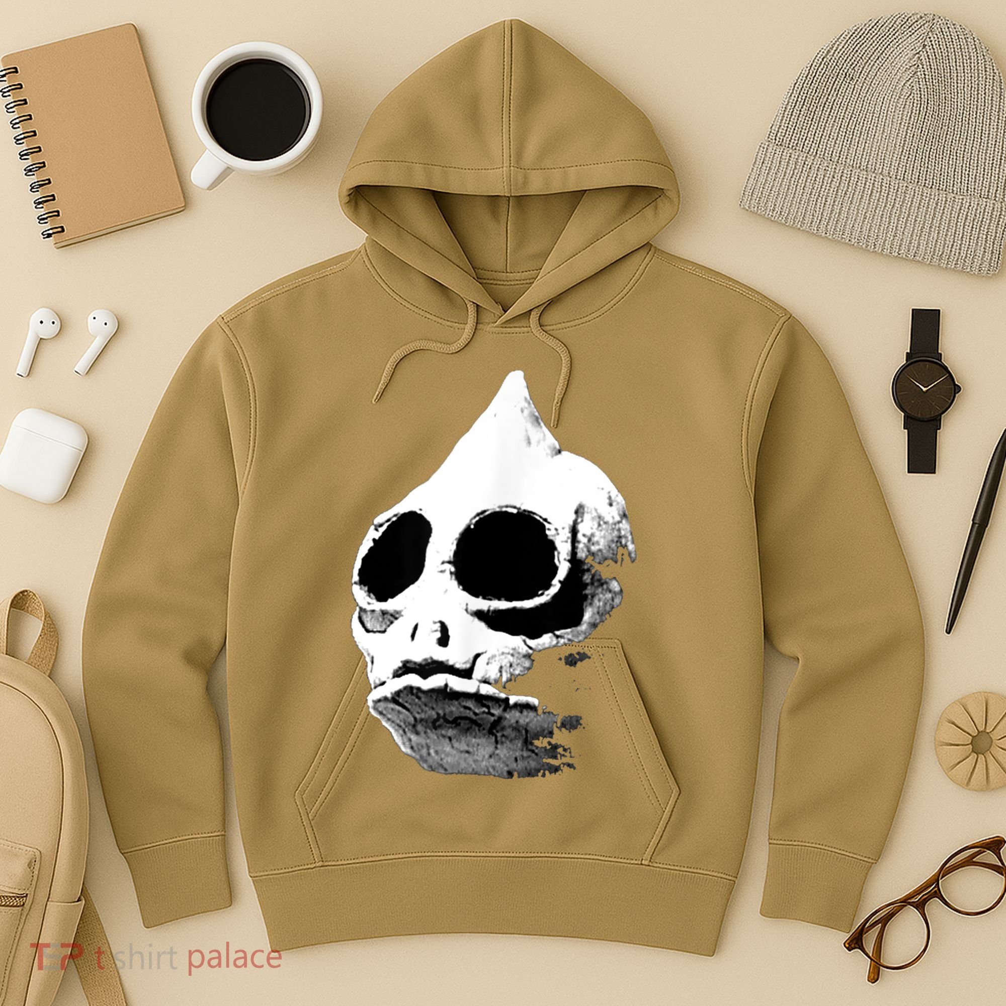 Funny Retro Sleestak Reptilian Skull Graphic Hoodie