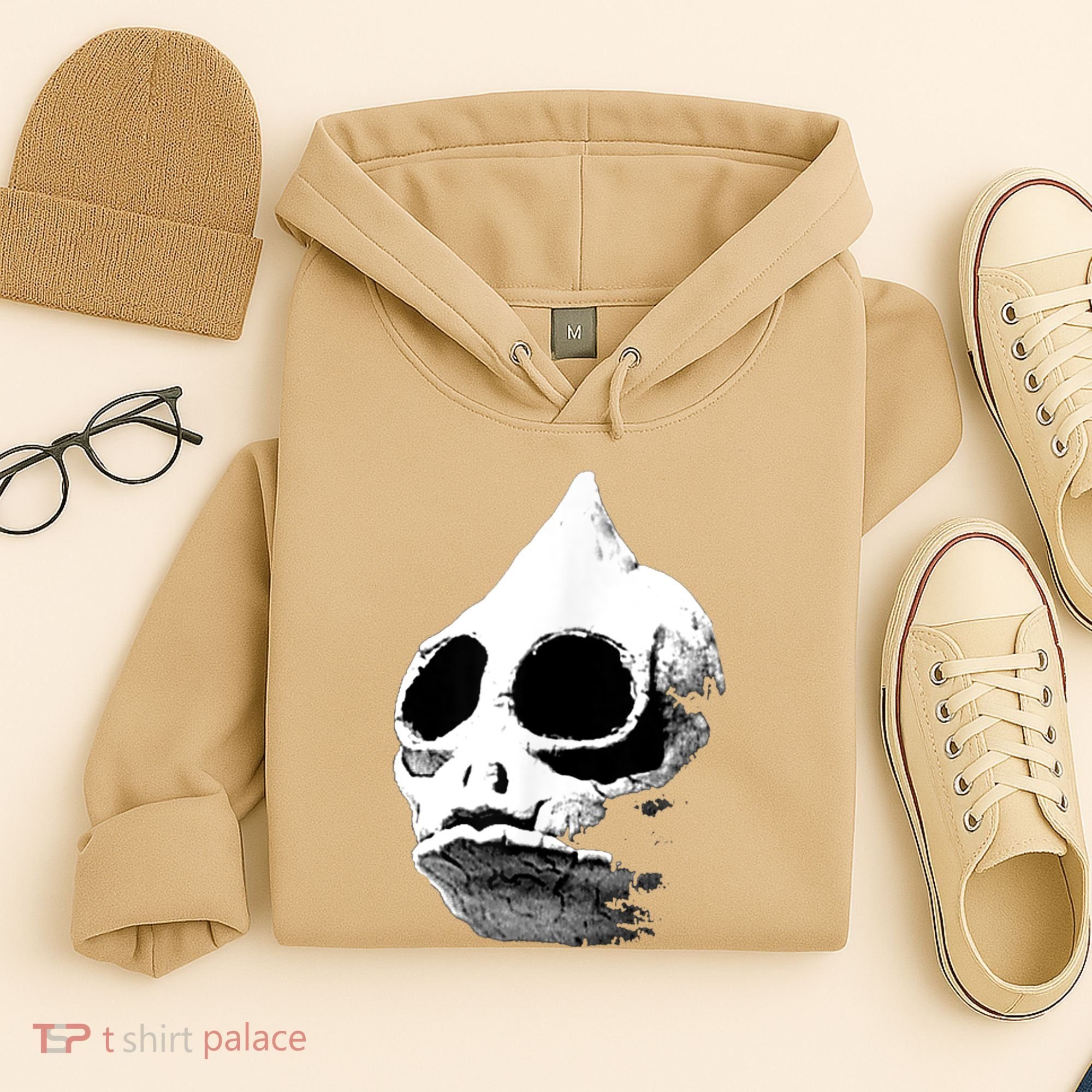 Funny Retro Sleestak Reptilian Skull Graphic Hoodie