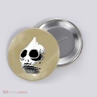 Funny Retro Sleestak Reptilian Skull Graphic Button thumb 0