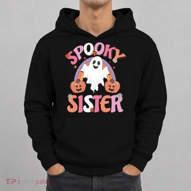 Family Retro Spooky Sister Groovy Retro Halloween Ghost Costume Gift Hoodie