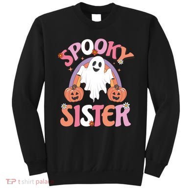 Family Retro Spooky Sister Groovy Retro Halloween Ghost Costume Gift Sweatshirt