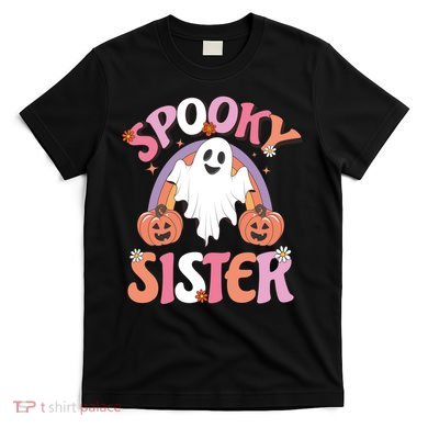 Family Retro Spooky Sister Groovy Retro Halloween Ghost Costume Gift T-Shirt