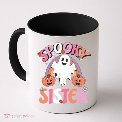 Family Retro Spooky Sister Groovy Retro Halloween Ghost Costume Gift Coffee Mug