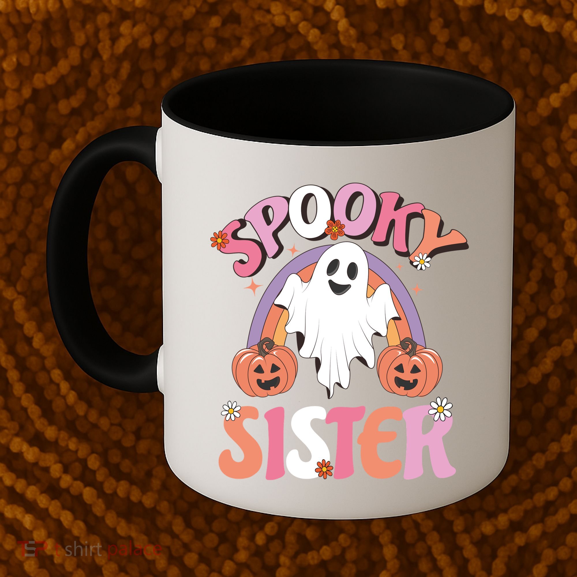 Family Retro Spooky Sister Groovy Retro Halloween Ghost Costume Gift Coffee Mug