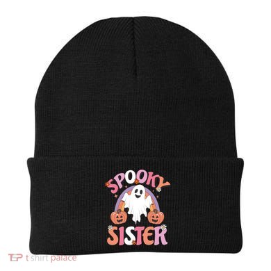 Family Retro Spooky Sister Groovy Retro Halloween Ghost Costume Gift Beanie